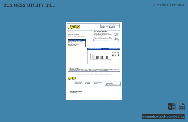 Jamaica Public Service Co Ltd (JPS) Stromversorger – Beispielrechnung (Vorschau)
